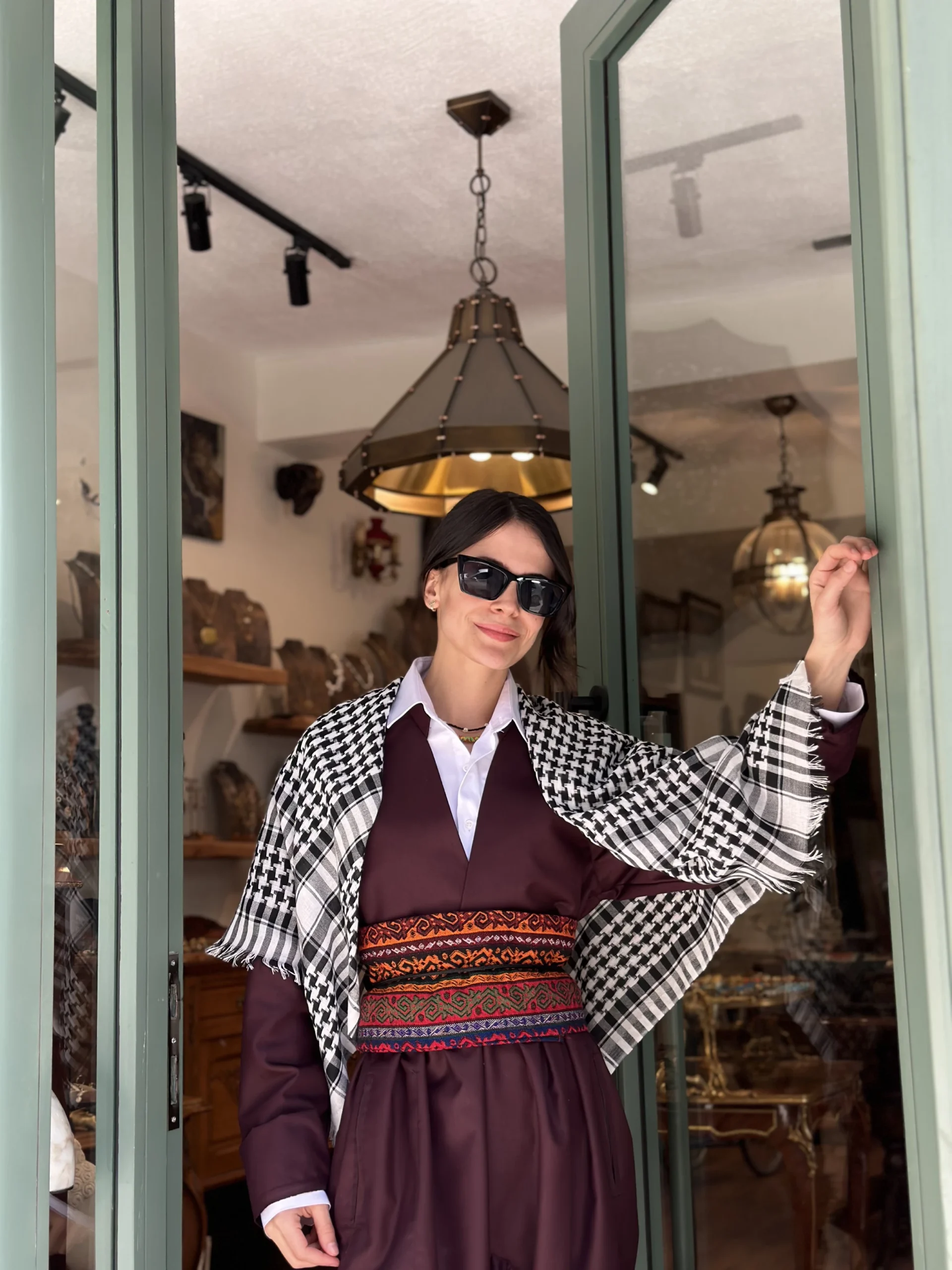 Bordo (Koyu Şarap Rengi) İthal Şal û Şepik Orjinal Gabardin - Image 4