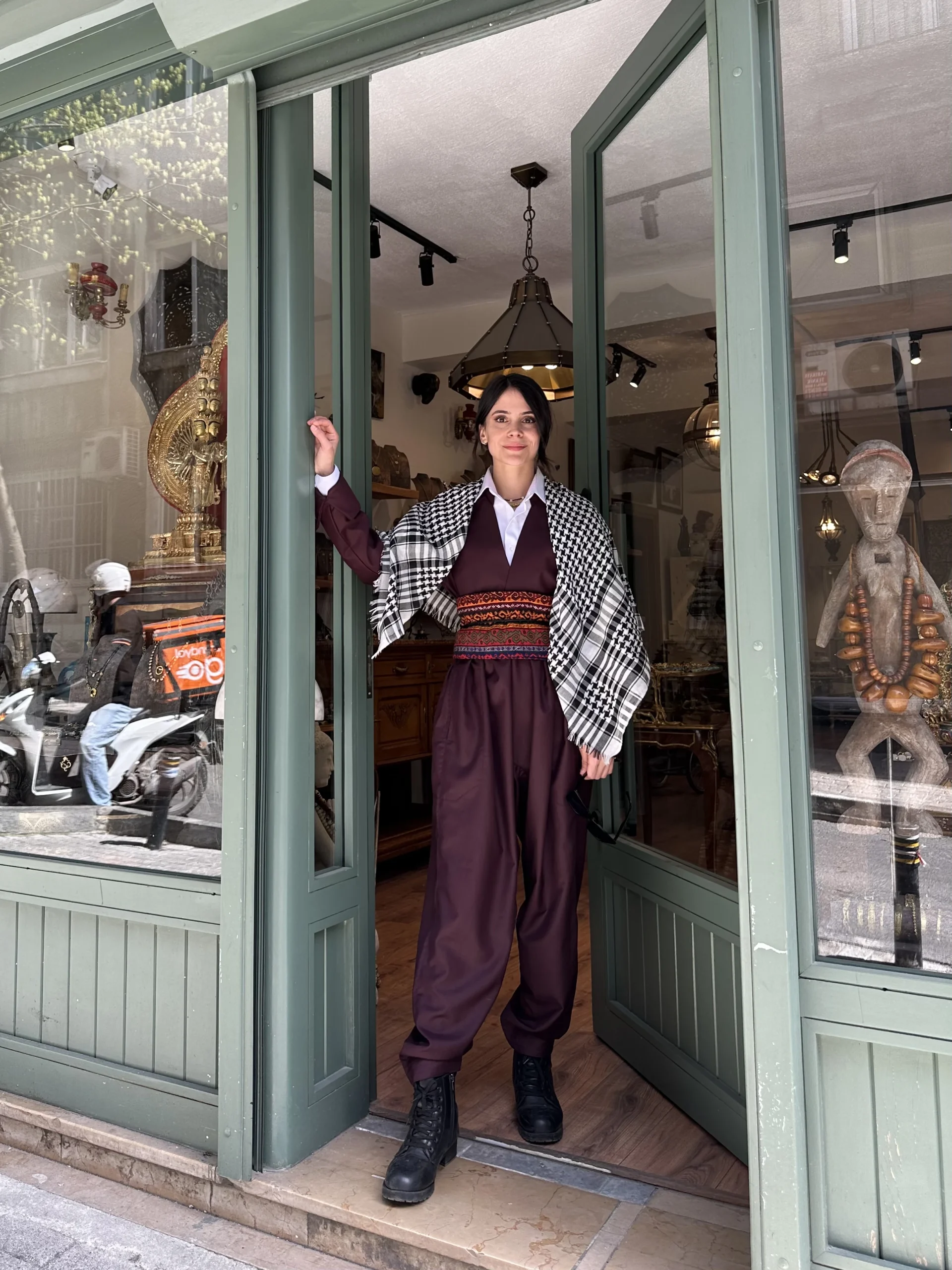 Bordo (Koyu Şarap Rengi) İthal Şal û Şepik Orjinal Gabardin - Image 2