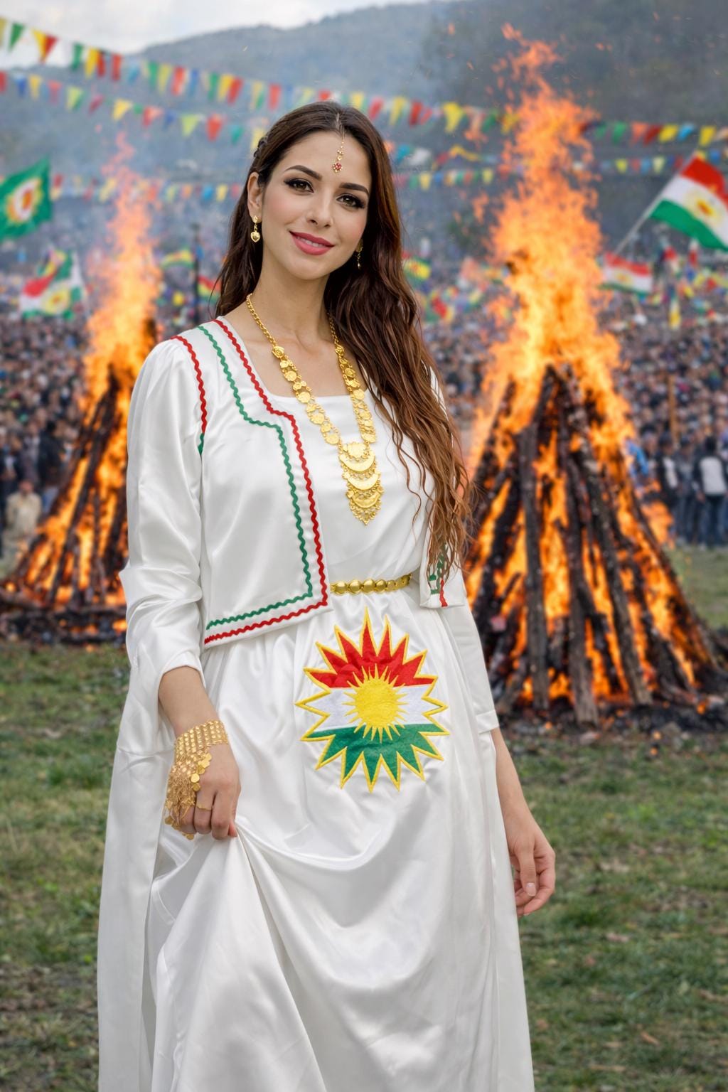 Welate min Aile Kombini Beyaz Kiras Fistan ve Gömlek - Image 2