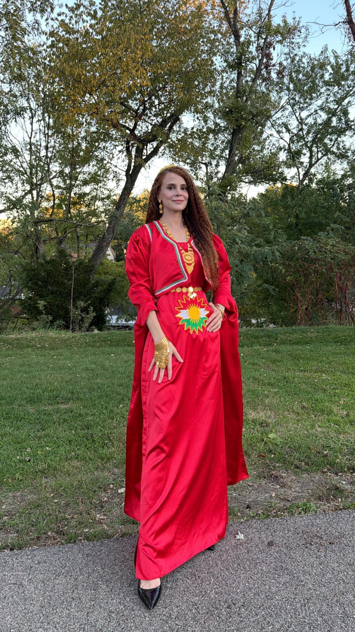 Kırmızı Kiras Fistan Ala Kurdistan Nakışlı - Image 3