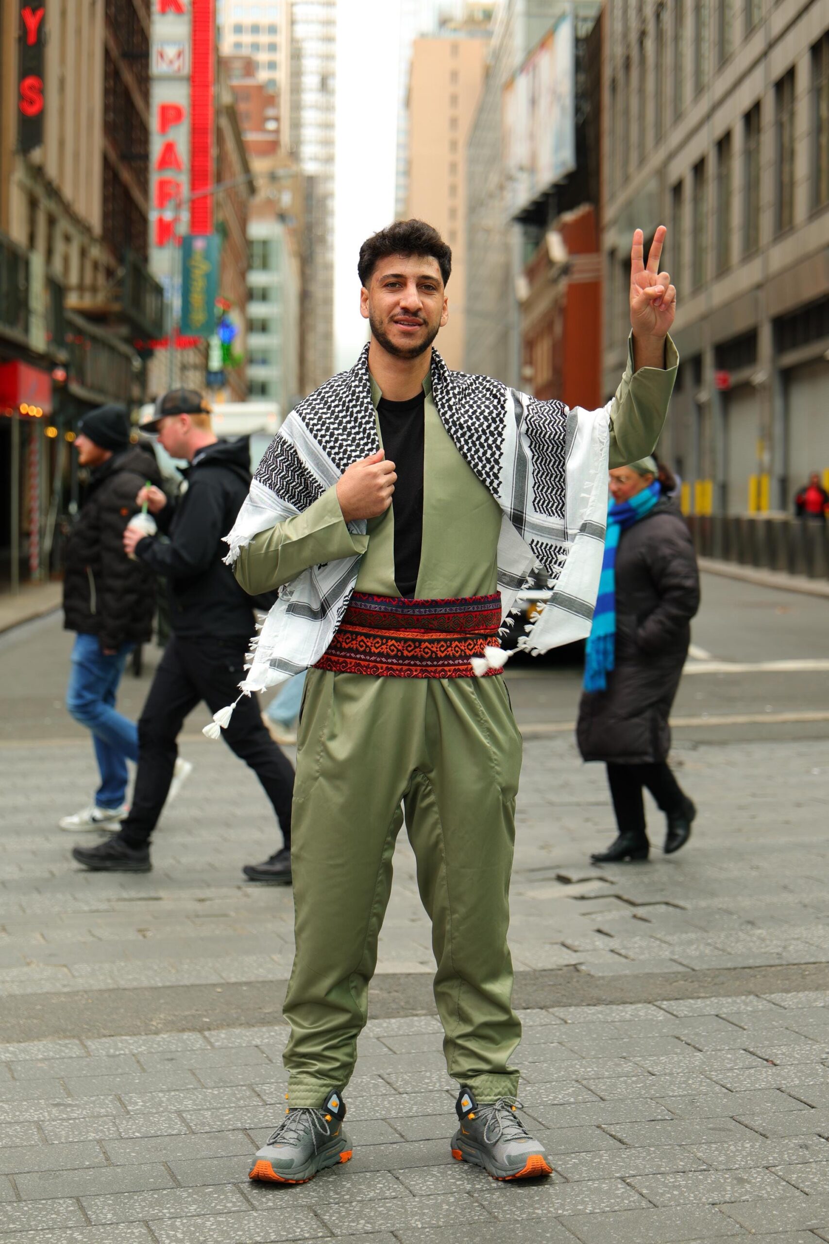 Yeşil Şal û Şepik Orjinal Gabardin (Unisex)