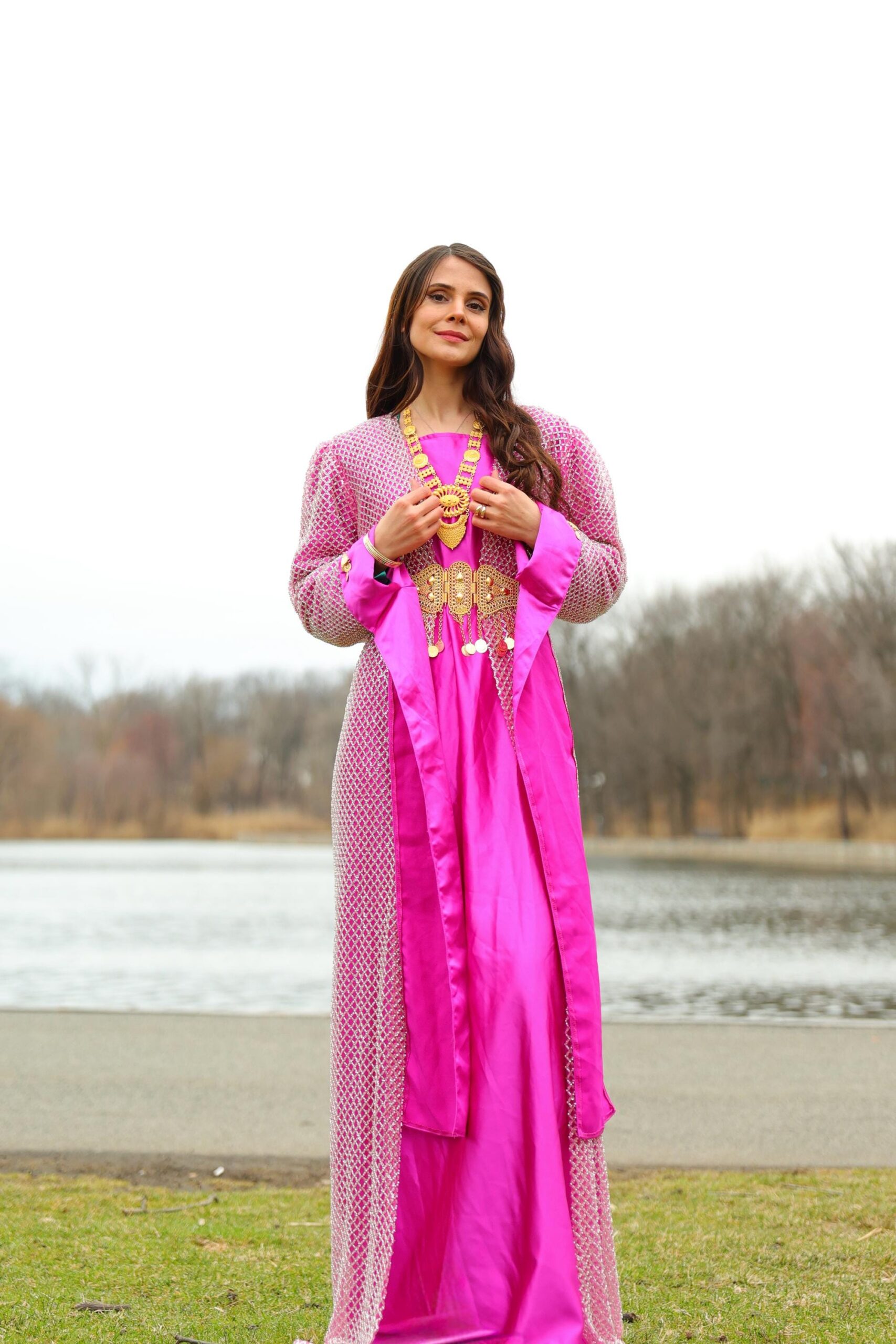 Özel Dikim Pembe Kiras Fistan