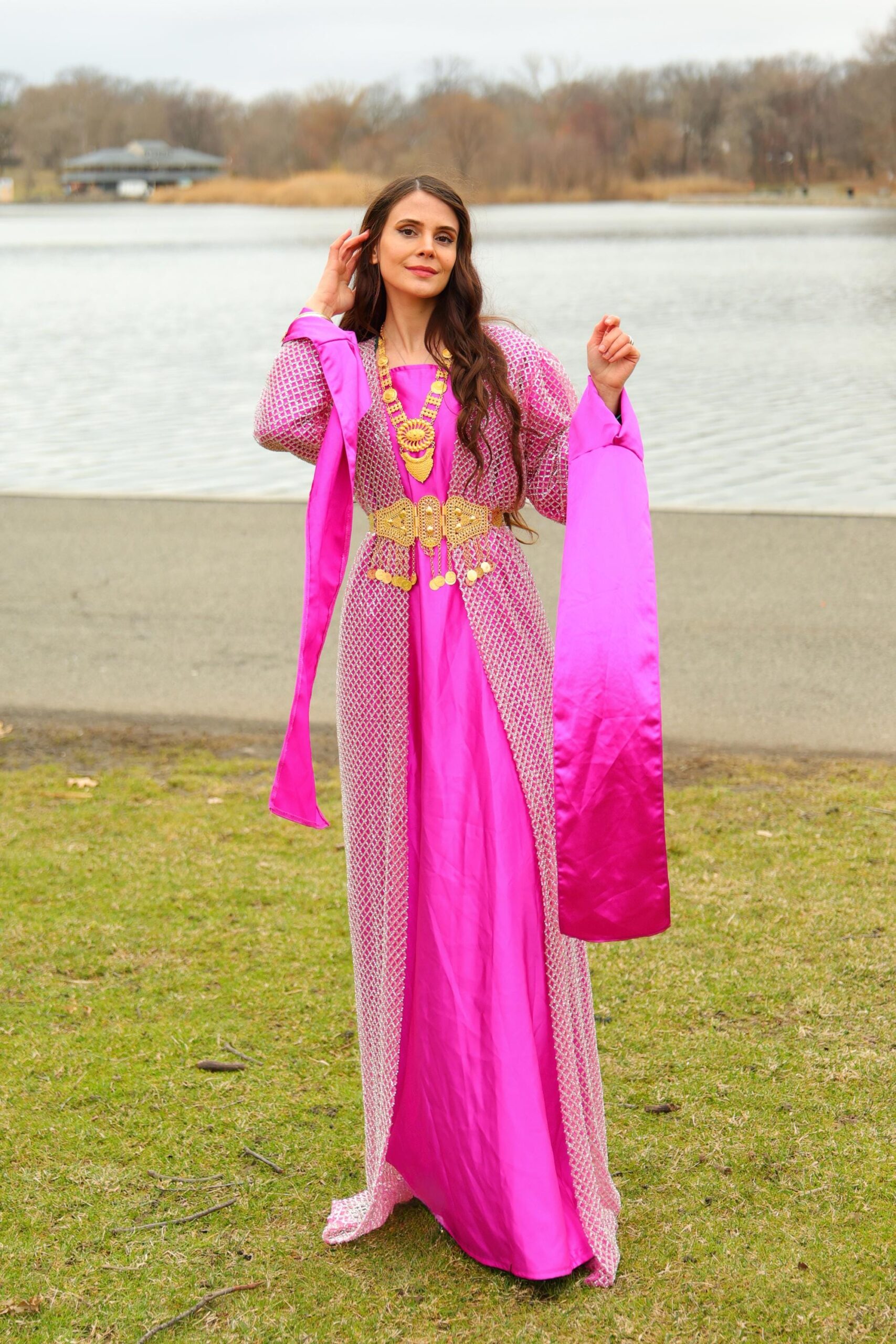 Özel Dikim Pembe Kiras Fistan - Image 3