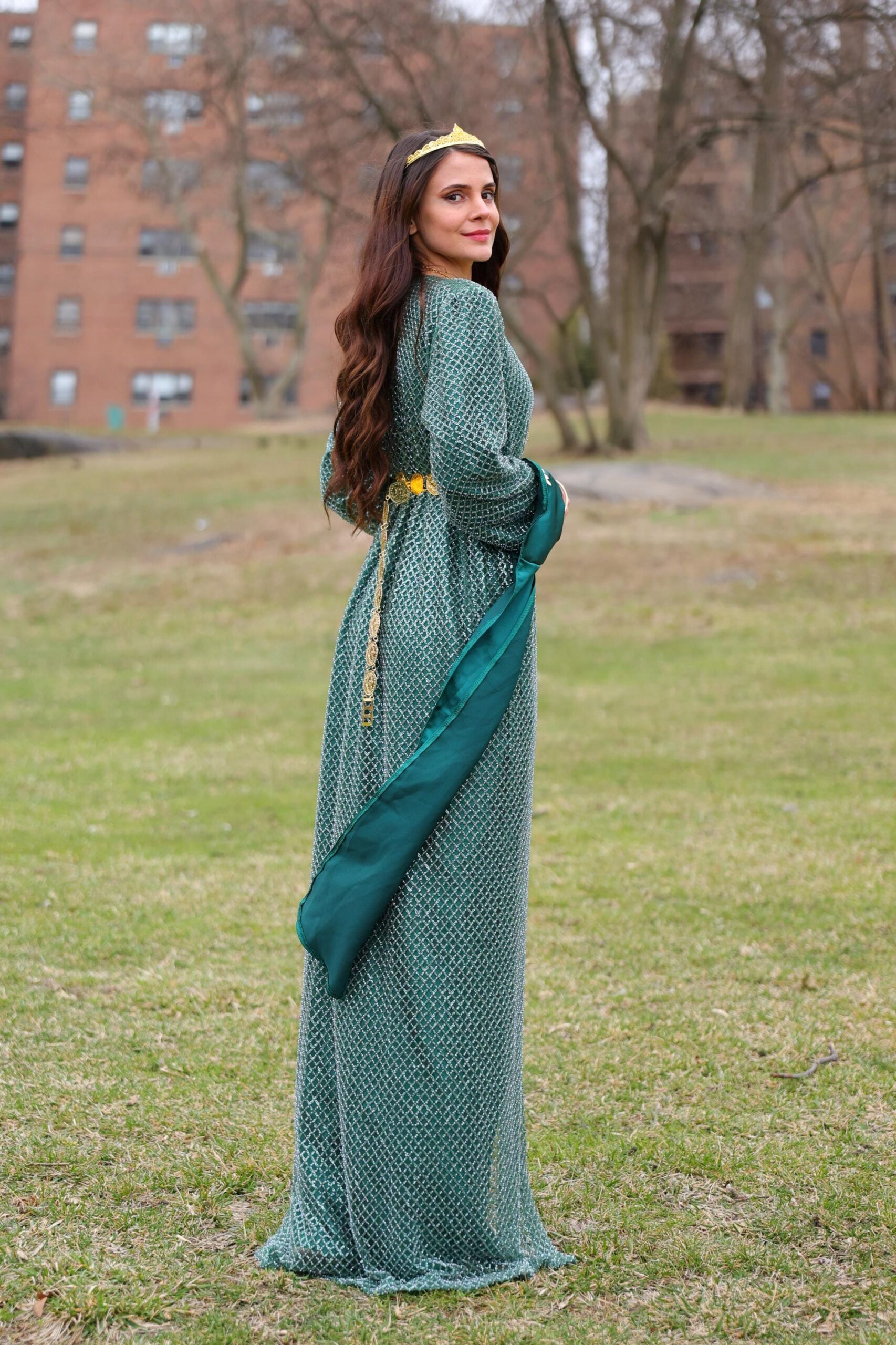 Özel Dikim Yeşil Kiras Fistan - Image 6