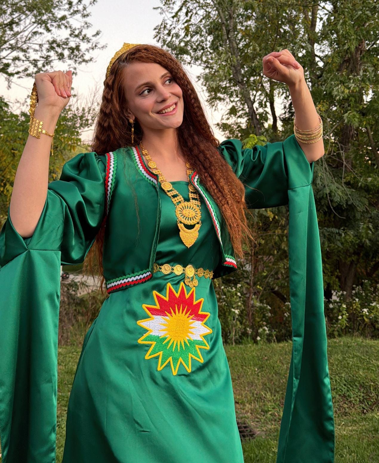 Yeşil & Kürt Bayraklı Kiras Fistan - Image 2