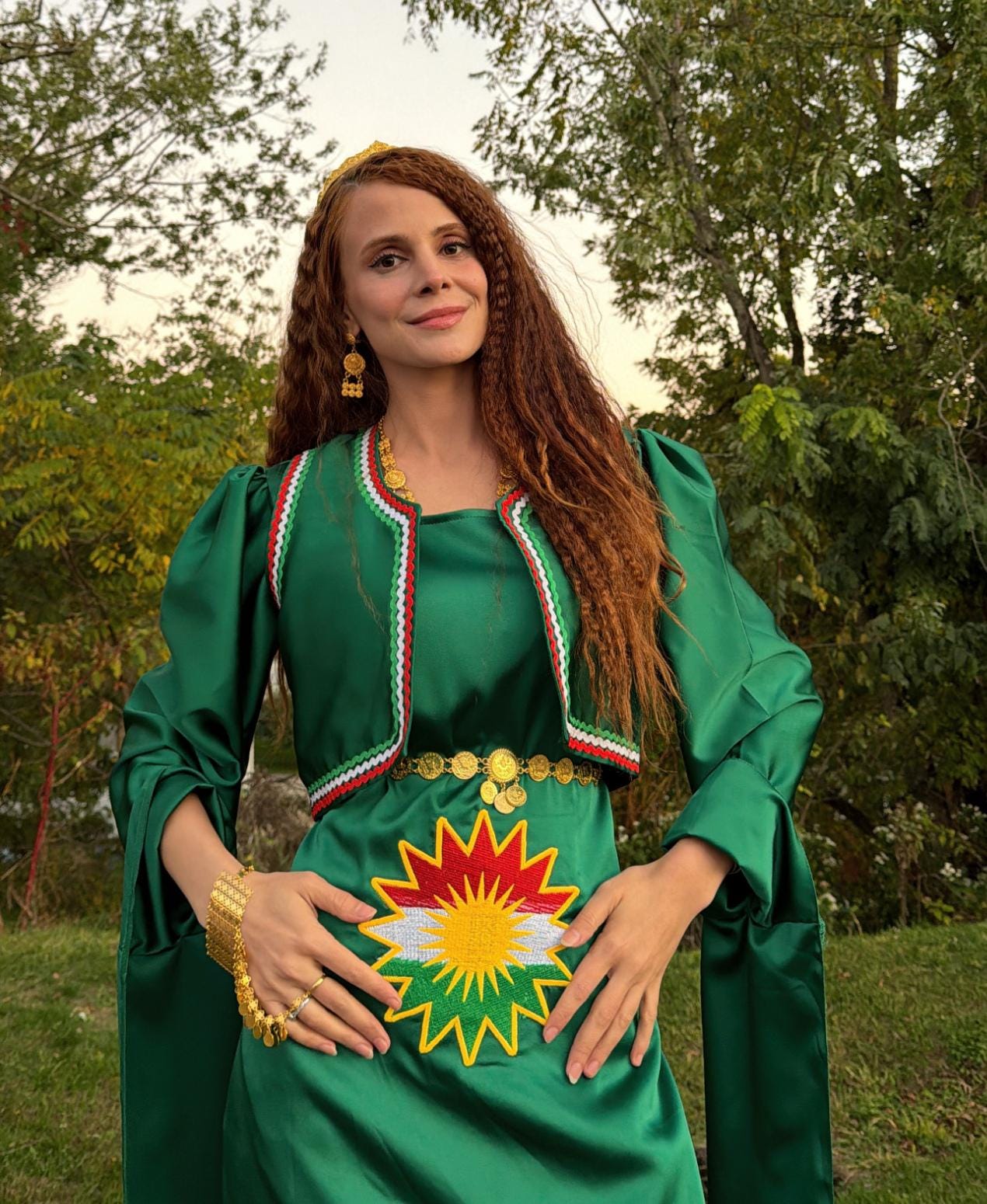 Yeşil & Kürt Bayraklı Kiras Fistan - Image 3