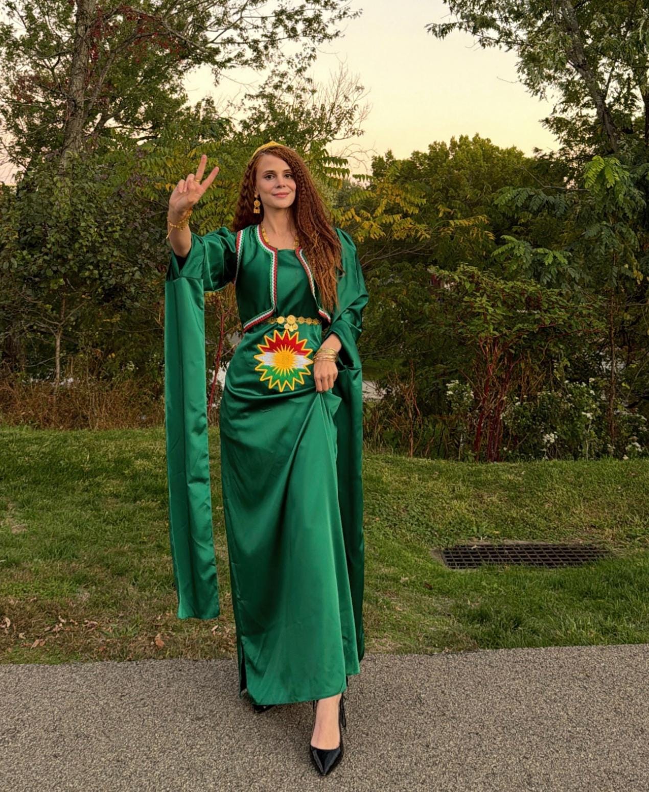 Yeşil & Kürt Bayraklı Kiras Fistan - Image 4