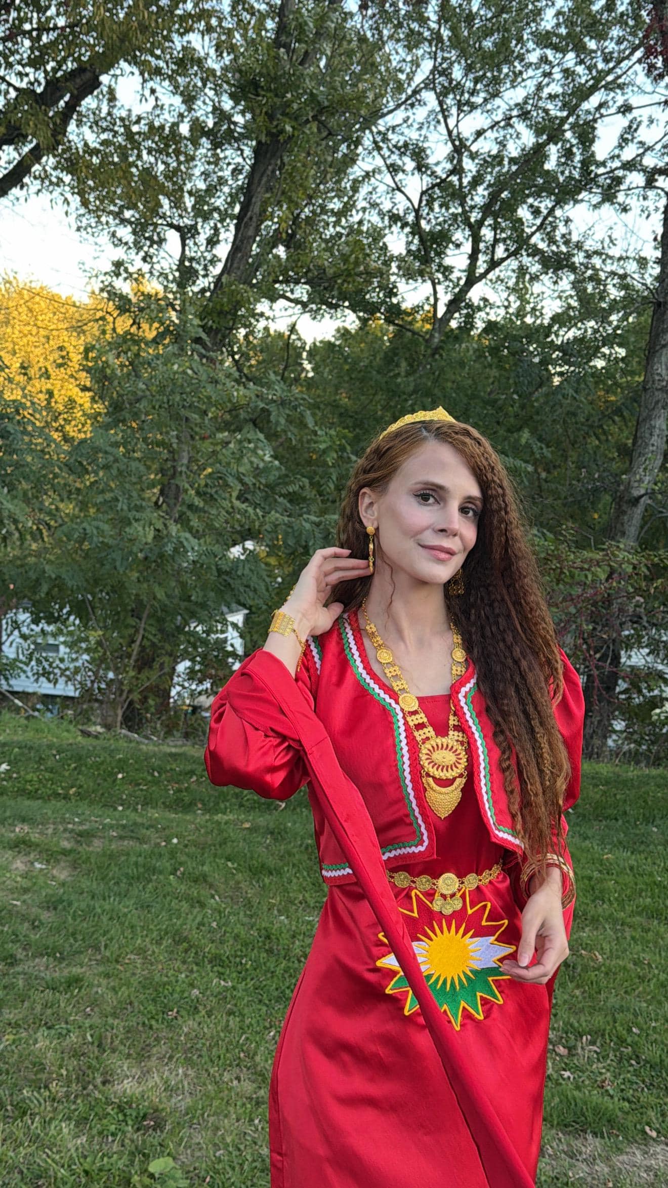 Kırmızı Kiras Fistan Ala Kurdistan Nakışlı - Image 4