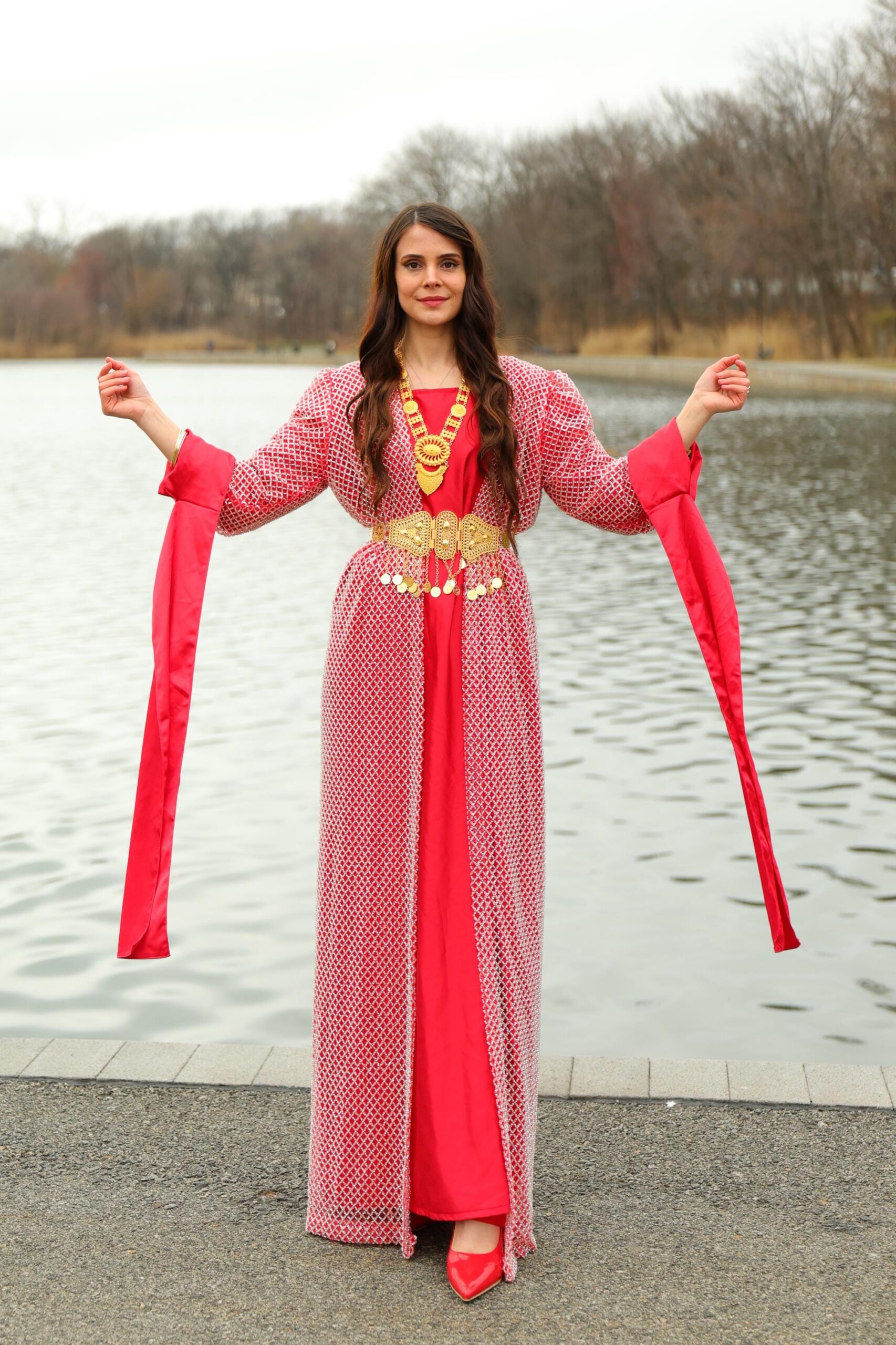 Özel Dikim Kırmızı Kiras Fistan Newroz - Image 3