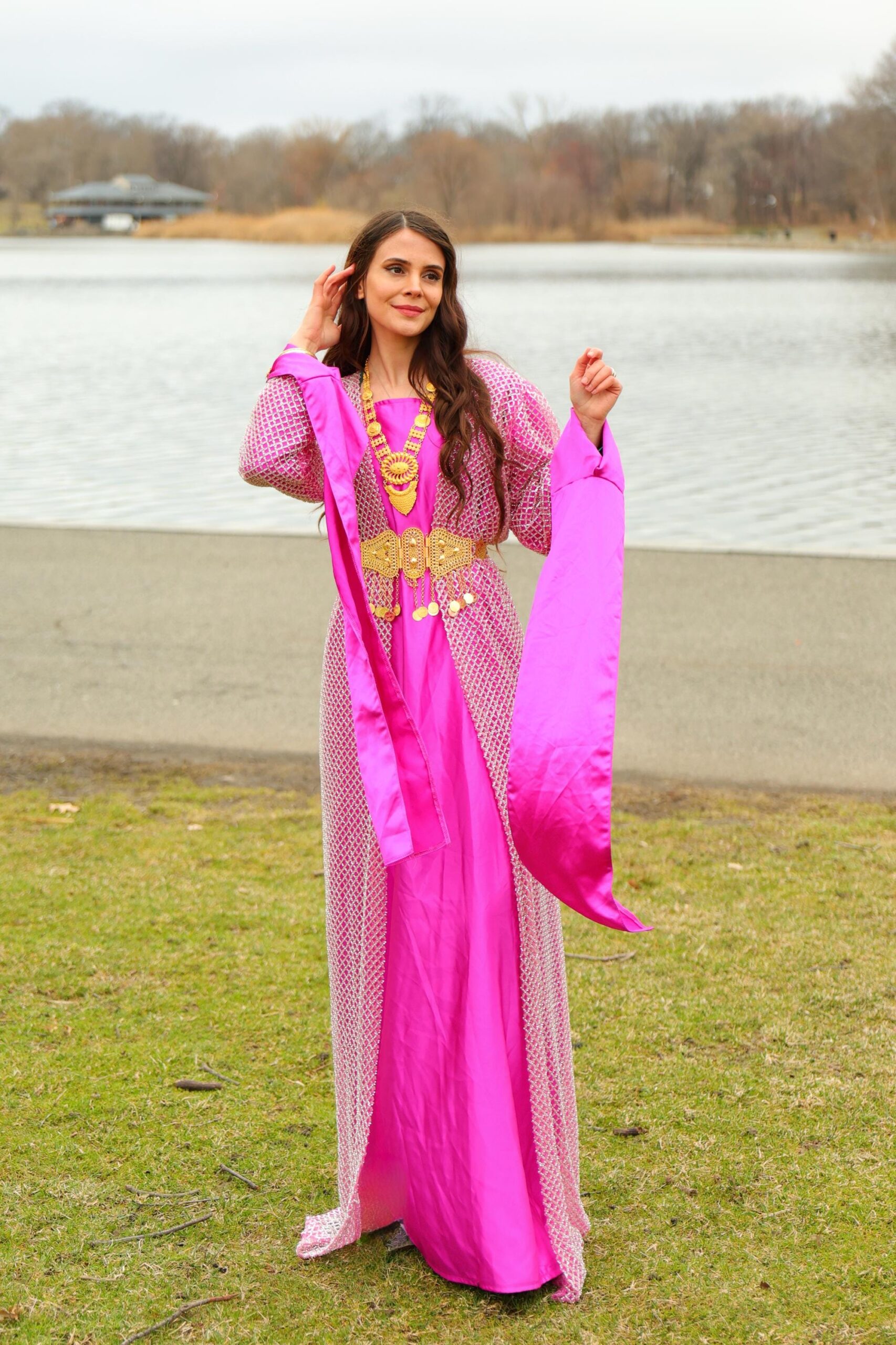 Özel Dikim Pembe Kiras Fistan - Image 2