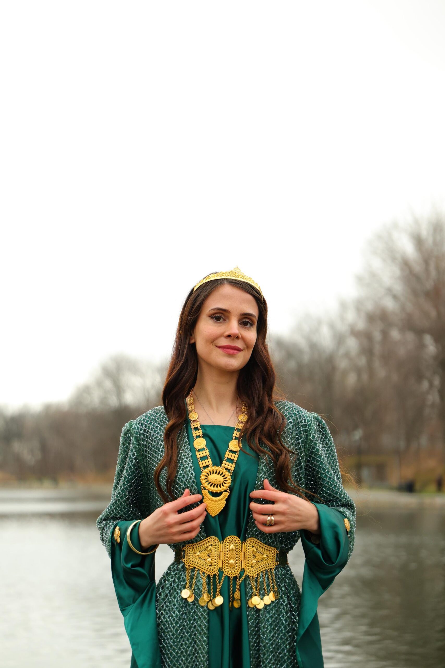 Özel Dikim Yeşil Kiras Fistan - Image 4