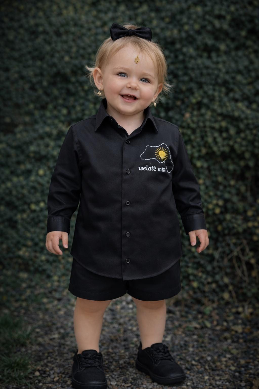 Welate min Aile Kombini Siyah Kiras Fistan ve Gömlek - Image 4